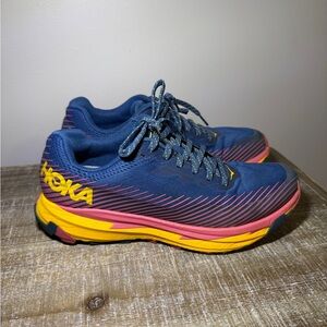 HOKA Blue and Pink Running Shoes
